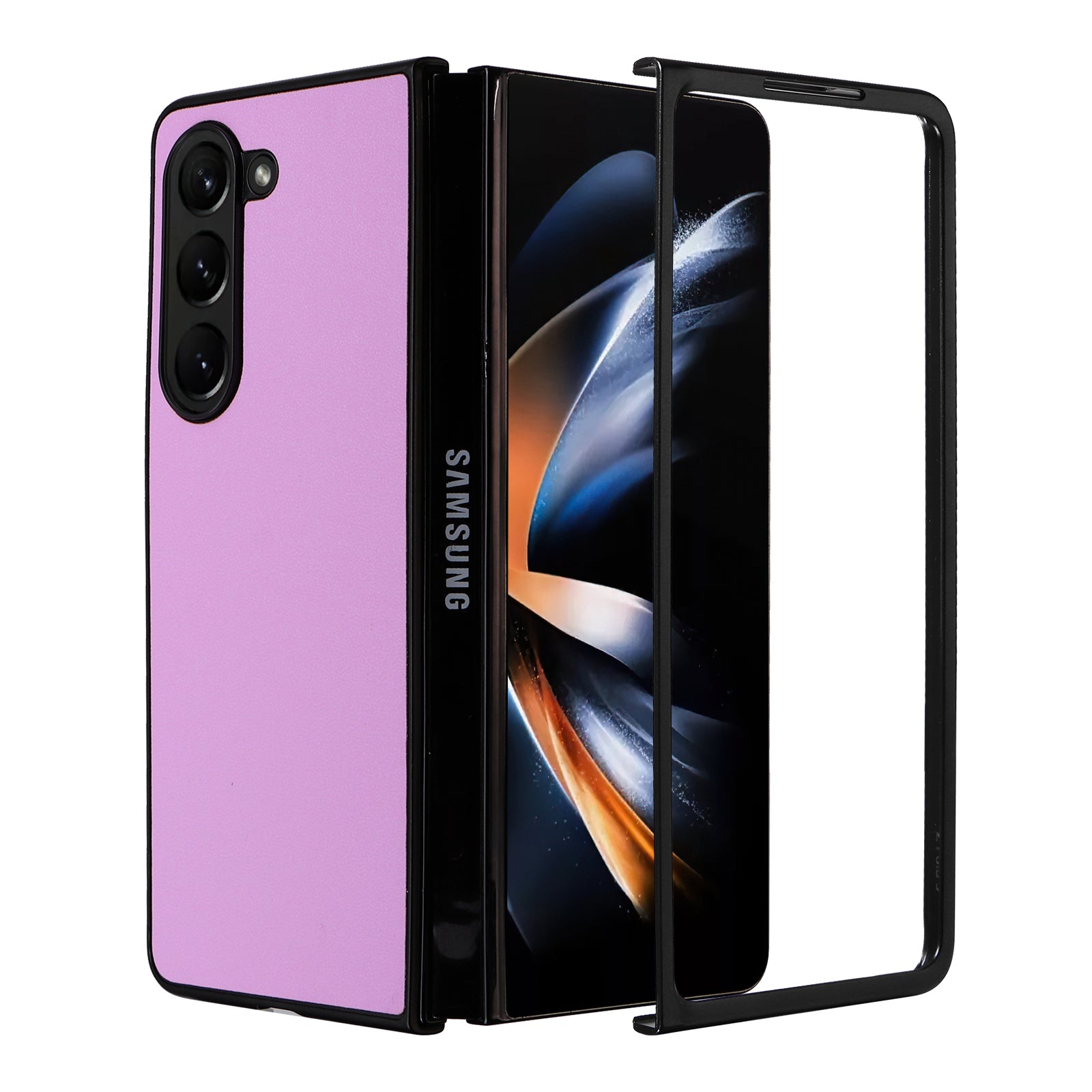 For Samsung Galaxy Z Fold5 5G Textured PU Leather PC Phone Case Folding Back Cover For Samsung Galaxy Z Fold5 5G Textured PU Leather PC Phone Case Folding Back Cover